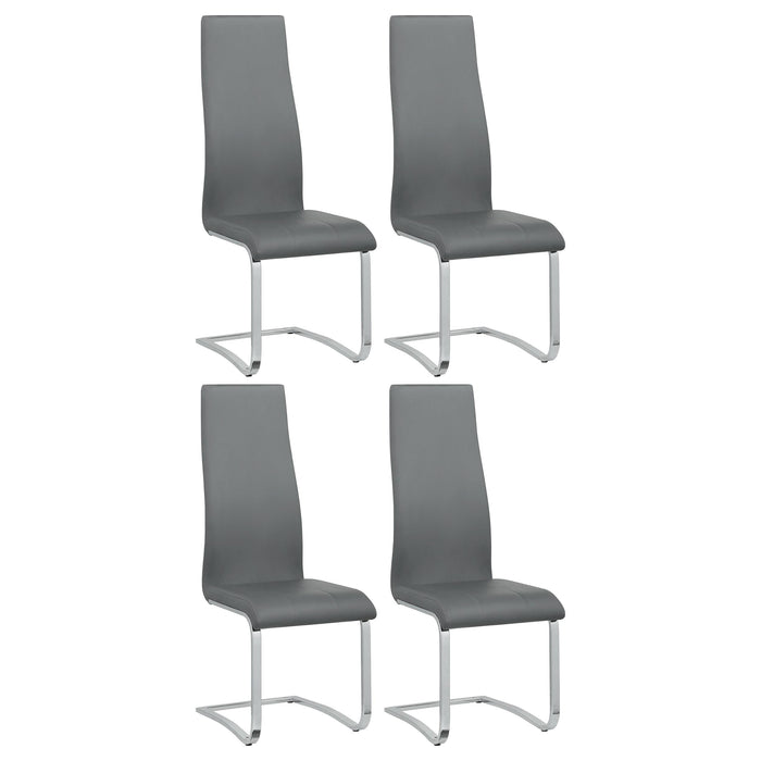 Montclair Upholstered High Back Side Chairs Grey and Chrome (Set of 4) image