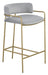 Comstock Upholstered Low Back Stool Grey and Gold image
