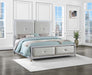 Larue Upholstered Tufted Panel Bed Silver image