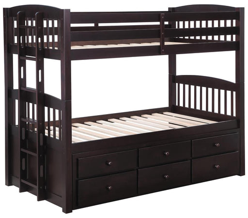 Kensington Twin Over Twin Bunk Bed with Trundle Cappuccino image