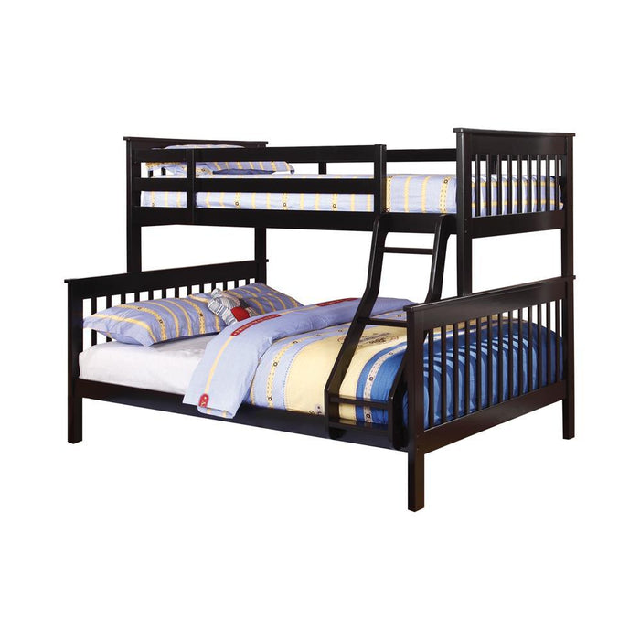 Chapman Transitional Black Twin over Full Bunk Bed