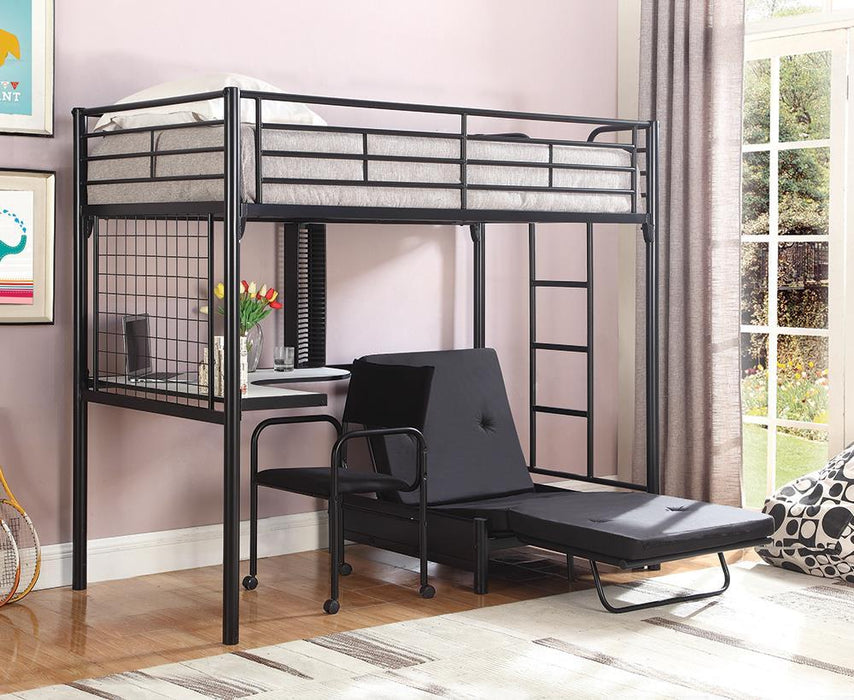 G2209 Contemporary Metal Loft Bunk Bed With Desk