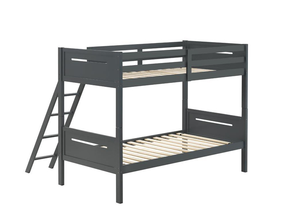 405051GRY TWIN/TWIN BUNK BED